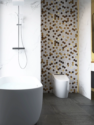 Белая шестиугольная металлическая мозаика, «сделай сам», 3D