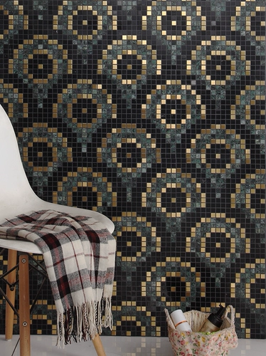 Простая темно -зеленая мраморная металлическая мозаичная головоломка плитка ванная комната ванная комната балконы балковая настенная плитка