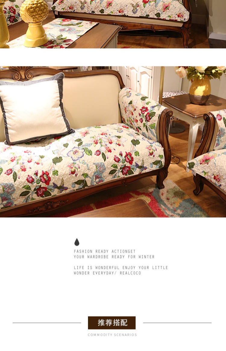nước Mỹ mục vụ bông không trượt vải đệm ghế sofa đệm sofa khăn Four Seasons twill bông cao cấp custom-made - Ghế đệm / đệm Sofa đệm sofa