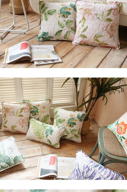 Mỹ cotton mục vụ gối gối sofa xe gối gối tựa đầu đệm có thể tháo rời và có thể giặt eo gối tùy chỉnh - Trở lại đệm / Bolsters