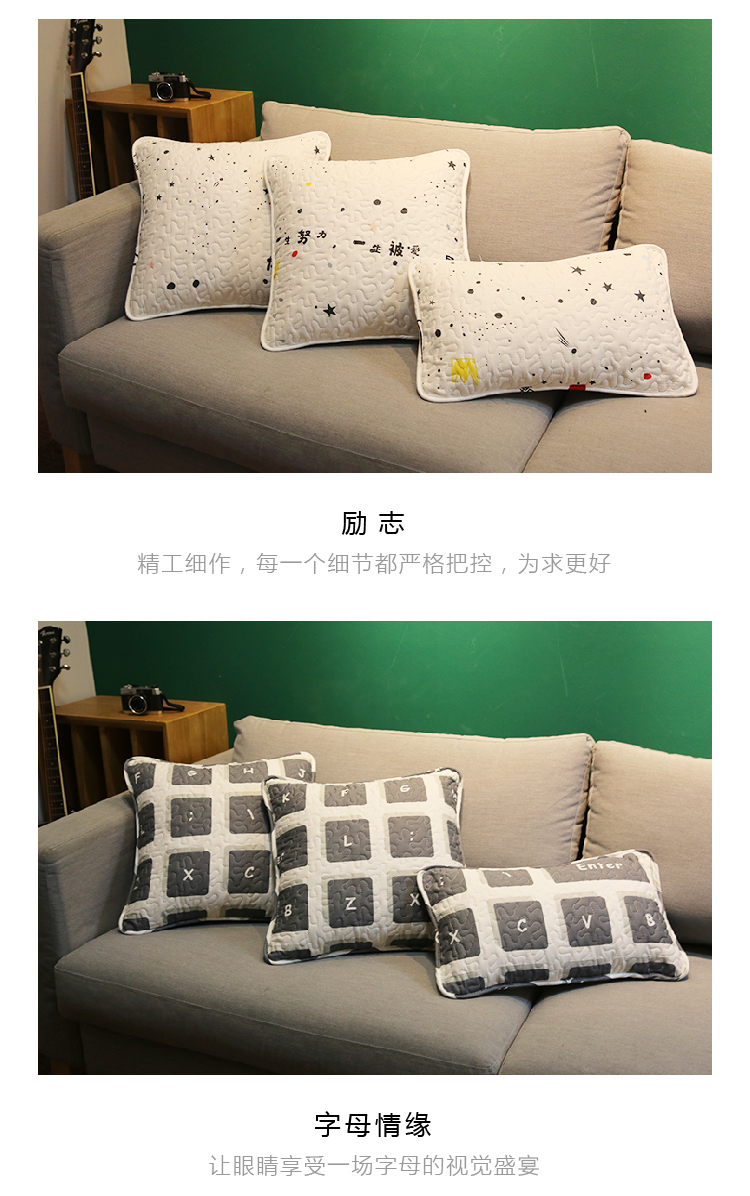 Bắc Âu thời trang bông vải handmade sofa gối tựa lưng giường đệm thắt lưng gối xe gối che di động và rửa được - Trở lại đệm / Bolsters gối vuông tựa lưng sofa