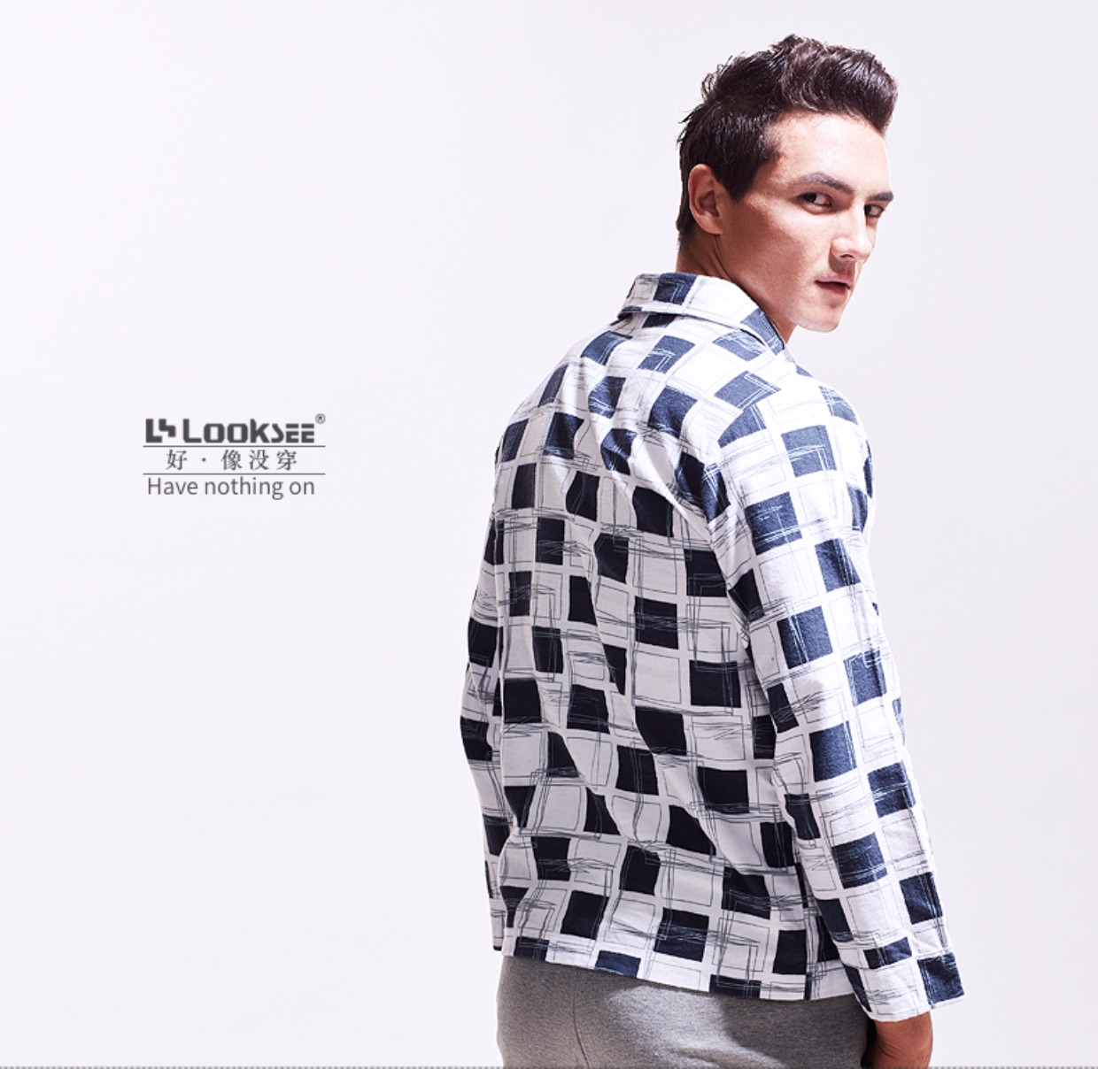Mùa thu mùa đông mỏng nam phục vụ nhà cotton cotton dài tay cardigan bên ngoài mặc đồ ngủ thời trang áo sơ mi đơn đồ mặc nhà