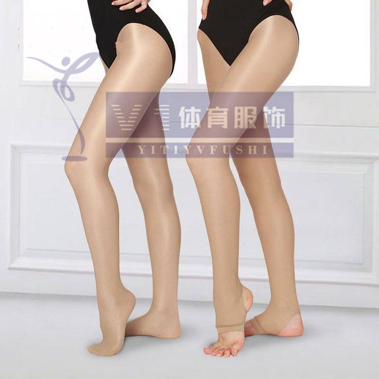 Bright pearlescent socks competitive competition one-piece tights kids aerobics cheerleading team adult dance skin flesh thin flesh