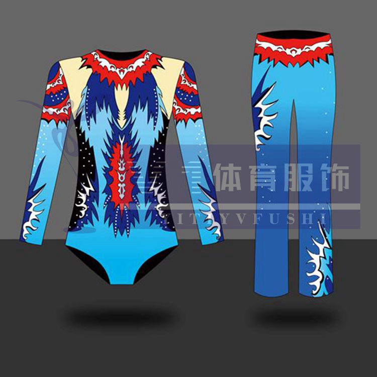 New student art exam Gymnastics Suit fus aerobics competition Sportswear Fitness Gymnastics digital printing