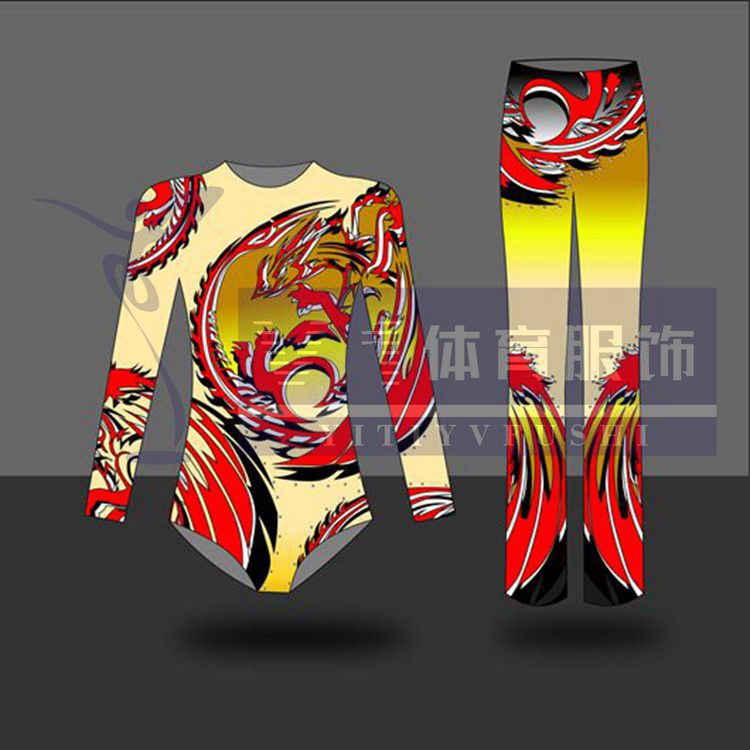 2020 new Foss competitive aerobics ratio does not leak belly aerobics gym suit hot drill athletic gym suit