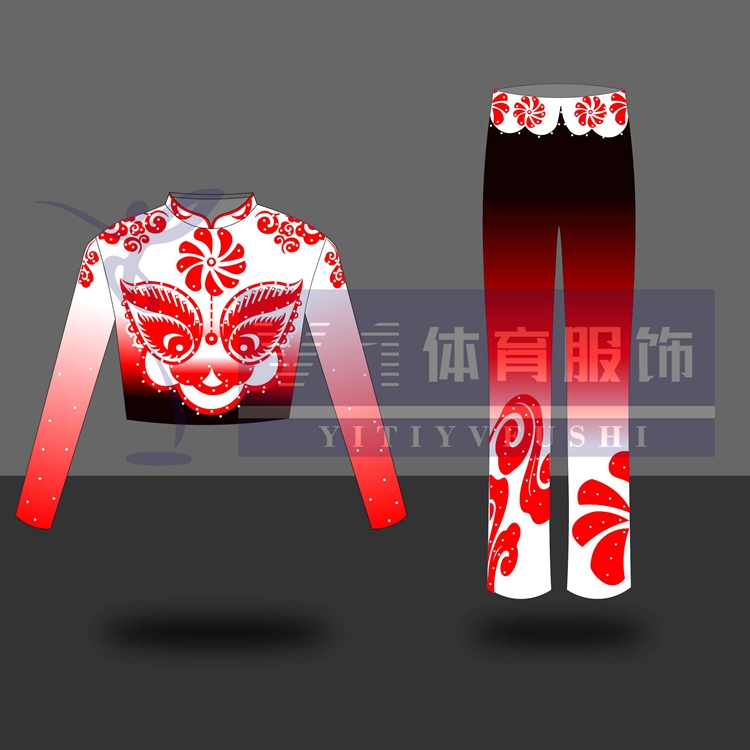 2020 new competitive aerobics competition clothing features ethnic style aerobics clothing students boxing exercise performance clothing