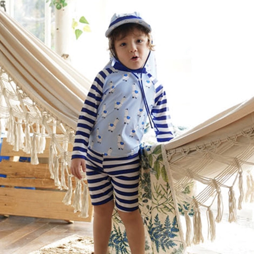 Детский купальник для мальчиков, раздельный лонгслив, комплект, защита от солнца, 1-8 лет