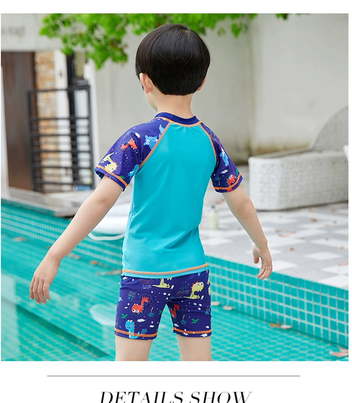 Đồ bơi bé trai 2019 mới 2-11 tuổi Đồ chơi trẻ em khủng long chia đôi áo chống nắng cho bé trai bơi - Bộ đồ bơi của Kid đồ bơi cho be gái 11 tuổi