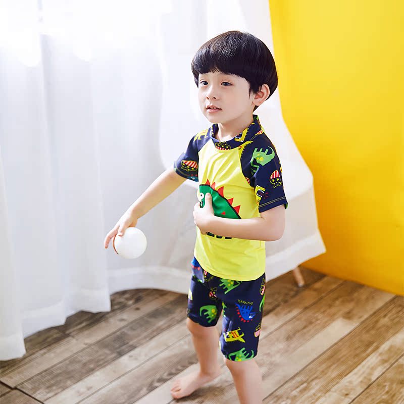 Đồ bơi cho trẻ em Đồ bơi cho bé trai Bộ đồ bé trai vừa nhỏ Lớn bé nhỏ Khủng long nhỏ Đồ bơi bé Hàn Quốc Gửi mũ do boi be gai