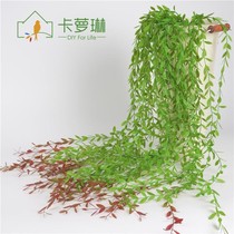 Simulation plant weeping willow over the spring willow Eucalyptus leaves Rattan Floral accessories Plant wall engineering decoration Wall decoration