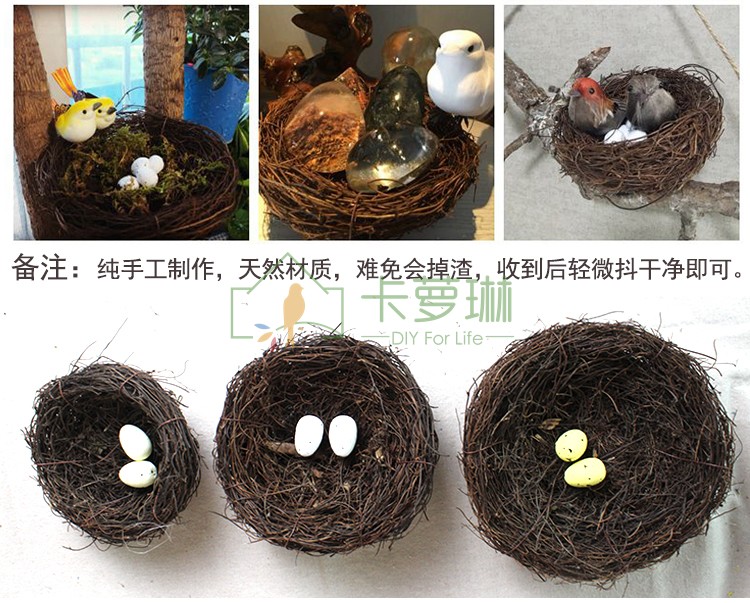 Handmade đan mây chim yến rơm chim yến lồng chim trang trí lồng trang trí mô phỏng chim yến ảnh đạo cụ - Trang trí nội thất trang trí phòng khách