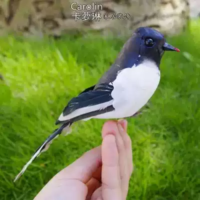 Simulation magpie with feet handmade foam feathers bird home embellishment branches idyllic decoration ornaments garden home