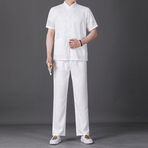 NGR high-end 2021 New Tang suit male Chinese style summer suit middle-aged and elderly cotton leisure grandpa