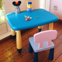 Kindergarten tables and chairs Household childrens tables and chairs sets Baby drawing and writing learning plastic toys desks and chairs