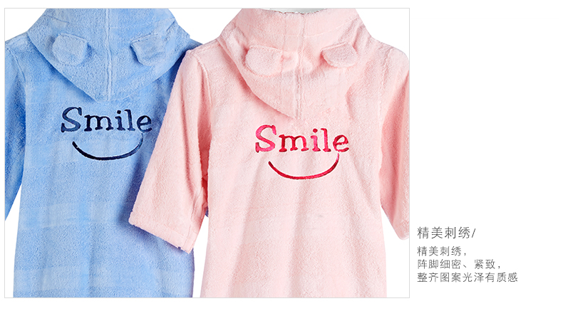AILANDI cotton áo choàng trẻ em chất liệu khăn nụ cười thêu trẻ em mũ bơi bãi biển yukata - Khăn tắm / áo choàng tắm ao choang tam