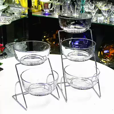 Buffet table fruit snacks multi-layer plate utensils snack hot pot food bowl seasoning display plate shelf glass