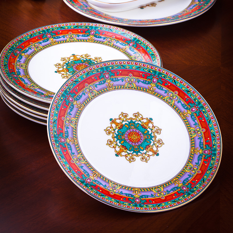 Hermes ipads porcelain tableware high - class European - style dishes suit household combination of jingdezhen ceramic bowl of wedding gifts