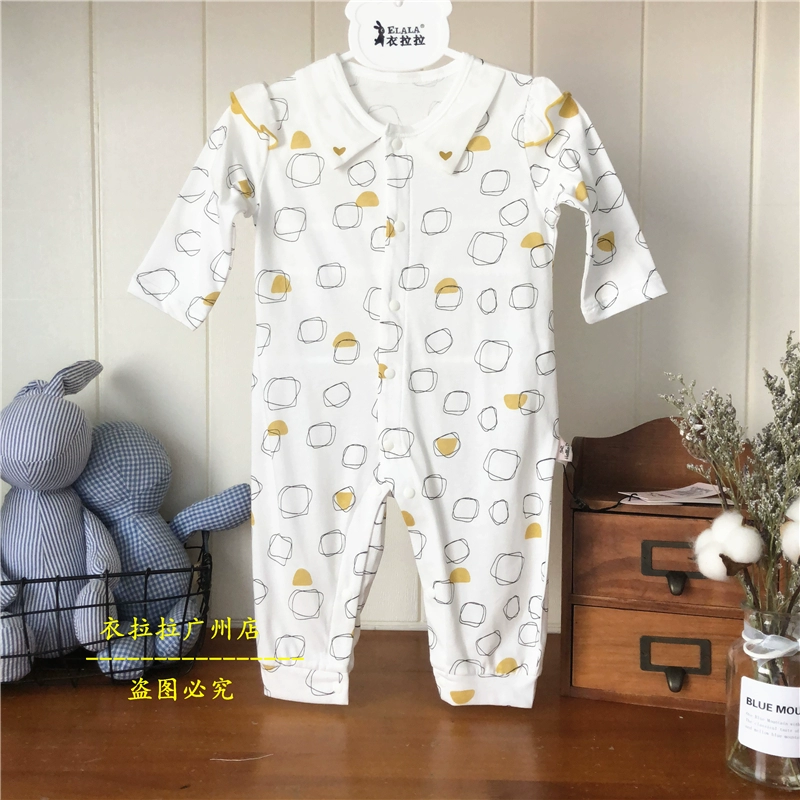 Mùa hè siêu mỏng cho bé sơ sinh tay dài một mảnh romper bé gái cotton romper 0-2 tuổi - Áo liền quần