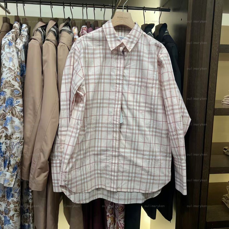 Outlet Discount Burberry Women's Long-Sleeve Shirt Classic Plaid Light Pink Uk8 Size Outlet Discount Burberry Women's Long-Sleeve Shirt Classic Plaid Light Pink Uk8 Size