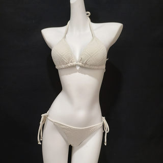 性感小胸绑带比基尼高档面料三点式分体泳衣辣妹诱惑露臀T型泳装