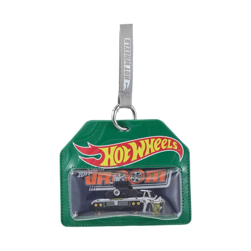Miniso Famous Brand Hot Wheels Contrasting Color Leather Display Bag Pendant Car Model Keychain Storage Card Holder
