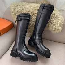 ann lace-up Martin boots womens tide boots British style knight boots 2020 new buckle leather boots high boots