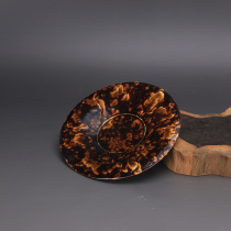 Song Dynasty Jizhou Kiln Tortoiseshell Tiger Spot Lotus Pattern Plate Antique Porcelain Fully Handmade Secondhand Antique Decorative Daily Use