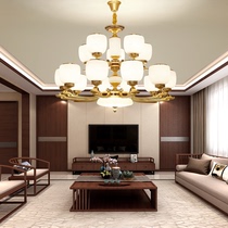 New Chinese chandelier Living room lamp High-end bedroom dining room Modern Chinese style duplex building Villa Hotel hall lamp