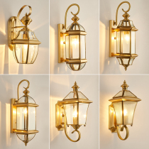 All copper wall lamp Outdoor wall lamp Courtyard lamp Household waterproof outdoor balcony wall lamp Super bright LED lamp