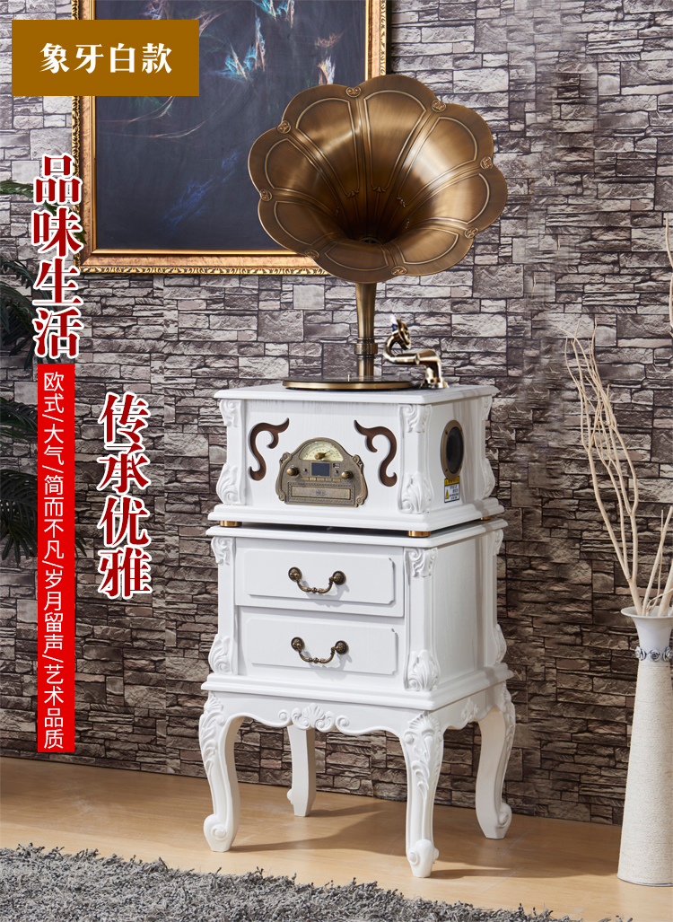 Nâng cấp bùng nổ! Máy ghi âm vinyl cổ điển châu Âu Máy ghi âm gỗ phòng khách CD máy retro âm thanh nổi Bluetooth Bluetooth - Máy hát 	đầu đĩa than cũ	