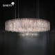 Italian Lolli&Memmoli Italian Accessible Luxury House Duplex Floor Round Crystal Chandelier Living Room Dining Room Lamp