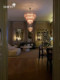 French-Style Murano Living Room Chandelier for Vintage Villa Loft with High Ceilings, Handmade Murano Crystal Glass Lamp