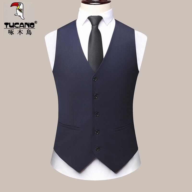 Woodpecker Sleeveless Vest Suit Men's Vest 2026 Spring and Autumn New Business Professional Suit Vest Woodpecker Sleeveless Vest Suit Men's Vest 2026 Spring and Autumn New Business Professional Suit Vest