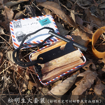 bushcraft fine clothing quality pine box set in the wild high oil fat lead fire suede suede suede grease pine meatine