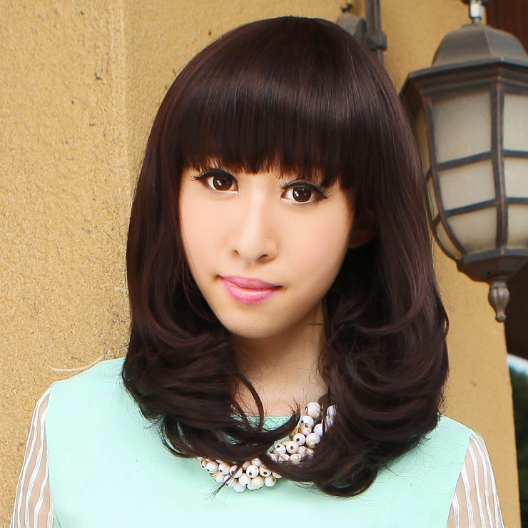 假发女 梨花头中长 女生修脸 bobo圆脸 短发 假发 帅气 女波波头