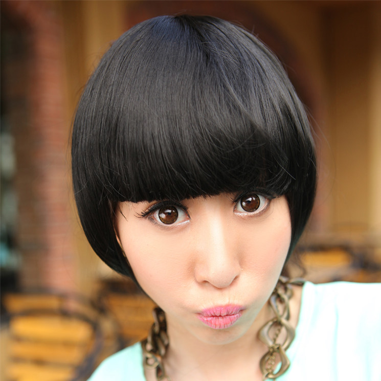 刘海片时尚齐刘海假发 女生髻角蓬松无痕假发片 隐形接发片一刀齐