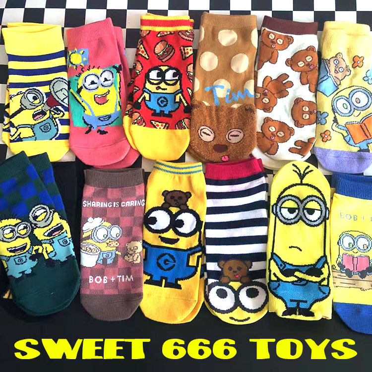 Japanese Cartoon Socks Cute Minion El Bear Cartoon Socks Women's Socks