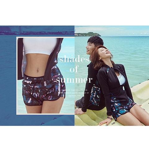 Cặp đôi thể thao chia tay áo tắm wetsuit sứa quần áo lướt nữ áo tắm ba mảnh dây kéo 	đồ đôi đi biển màu xanh
