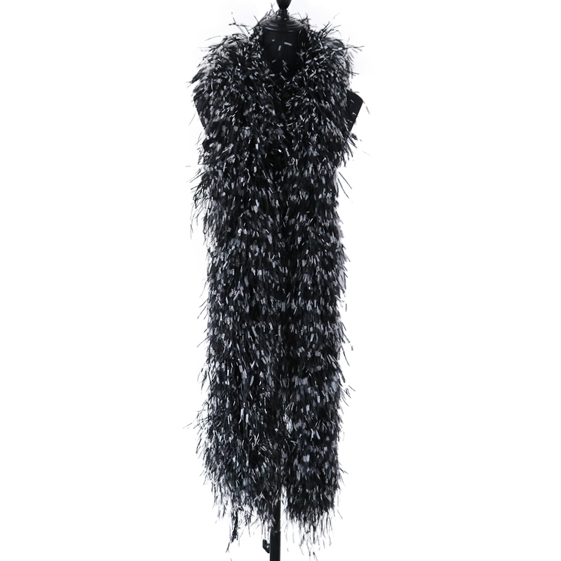 Wence Feather 8-Layer Tie-Dye Ostrich Tops Encrypted Thickeneded Scarf Clothing Accessories Dress Skirt Feather Material