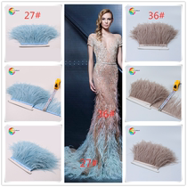 Popular warm book feather one yard up 027 Light blue Ostrich hair clothing accessories Performance clothing lace