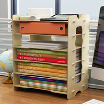 Multi-layer folder storage box rack Desktop data frame a4 book stand Student desk dormitory finishing artifact shelf