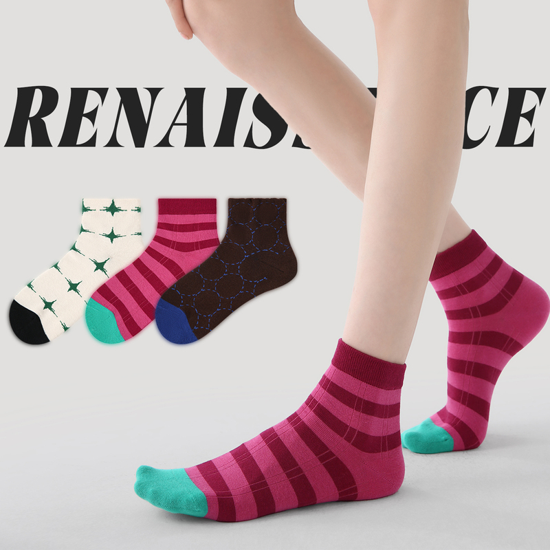 3 Pairs of Spring/Summer New Original Niche Design Seamless Striped Star Short Socks Paired with Sandals and Short Socks