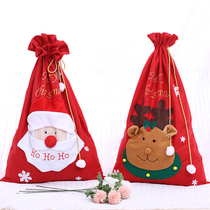  Santa Claus gift bag Gift bag Christmas clothing decoration Non-woven apron embroidered large Christmas socks