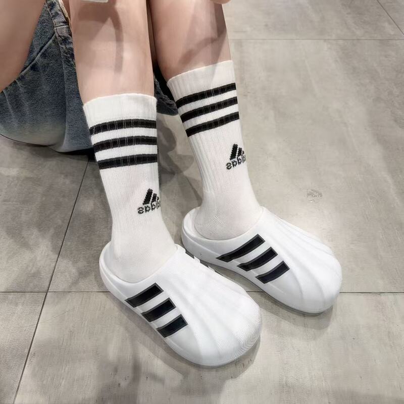 Adidas Unisex Spring/Summer Sports Training Striped High-Cut Sports Socks Adidas Unisex Spring/Summer Sports Training Striped High-Cut Sports Socks