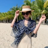 Летняя пляжная накидка, тонкий большой шарф, защита от солнца