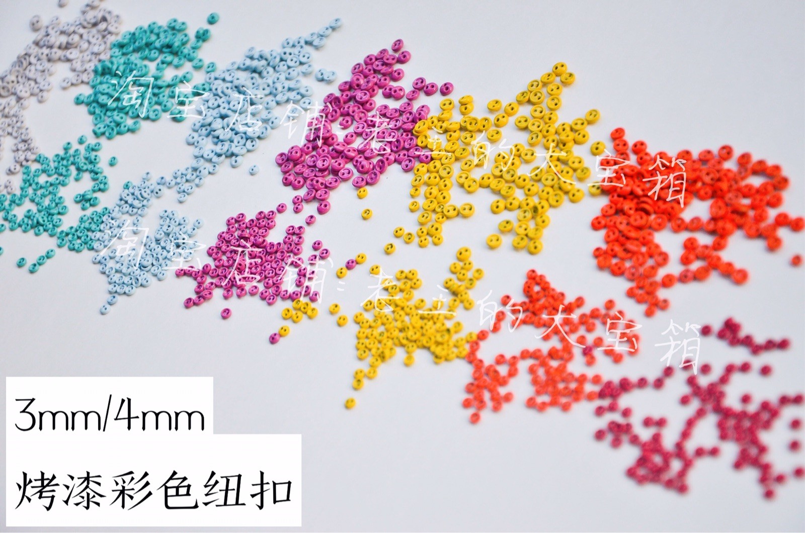 Baby Clothes Button 3mm 4mm Color Baking Lacquered Round Mini Button Super Small Metal with two eyes Colour