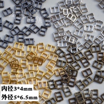 Mini Japanese word buckle inner diameter 3mm super small belt buckle baby shoe buckle plating metal button