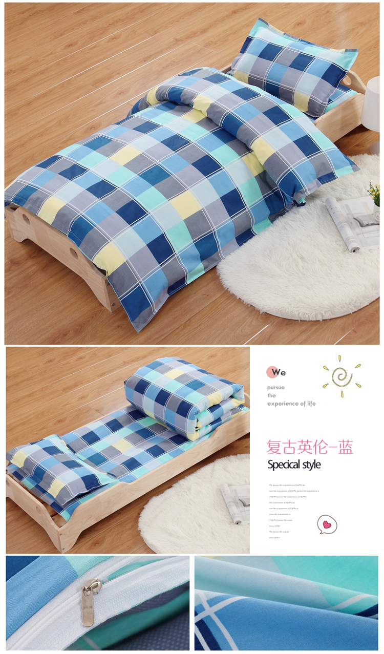 Bông mẫu giáo quilt ba mảnh phim hoạt hình trẻ em nap bộ đồ giường bé sản phẩm giường cotton sáu mảnh thiết lập với lõi