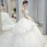 Свадебное платье, наряд маленькой принцессы, французский стиль, городской стиль, открытые плечи, подходит для подростков, 2020