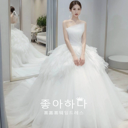 Свадебное платье, наряд маленькой принцессы, французский стиль, городской стиль, открытые плечи, подходит для подростков, 2020